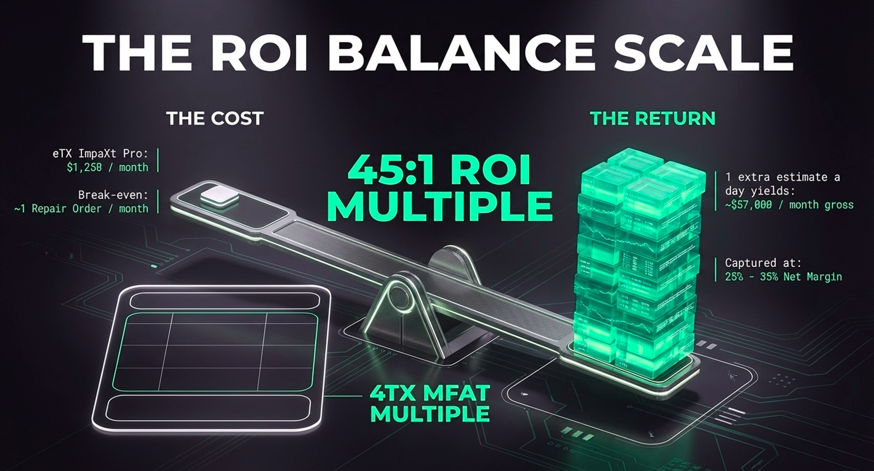 The ROI Balance Scale 45:1 ROI Multiple